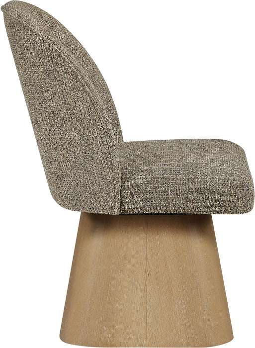 Marlowe - Linen Textured Fabric Upholstered Swivel Dining Side Chair - Stained Natural - Simple Home Plus