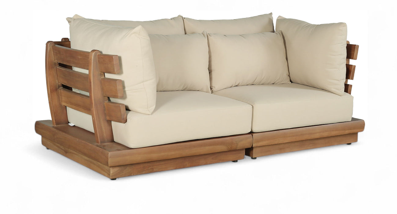 Mirella - 2 Piece Water Resistant Fabric 76" Upholstered Outdoor Patio Modular Loveseat - Simple Home Plus