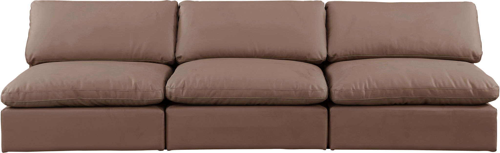 Comfy - Faux Leather Modular Armless Sofa 3 Seats - Simple Home Plus
