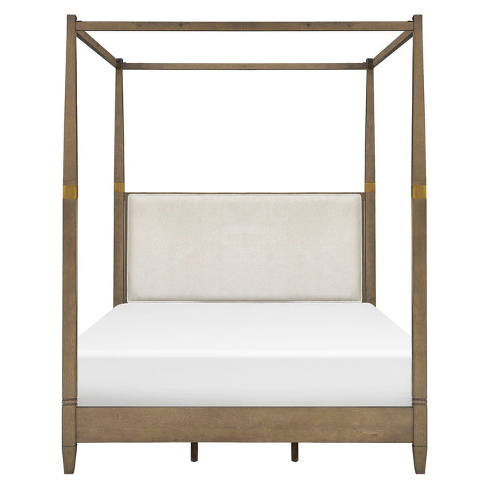 Baylor - Queen Canopy Bed - Brown - Simple Home Plus