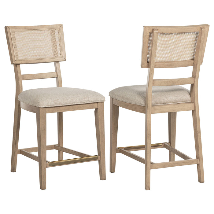 Kailani - Radio Weave Cane Counter Dining Side Chair (Set of 2) - Beige Oak - Simple Home Plus