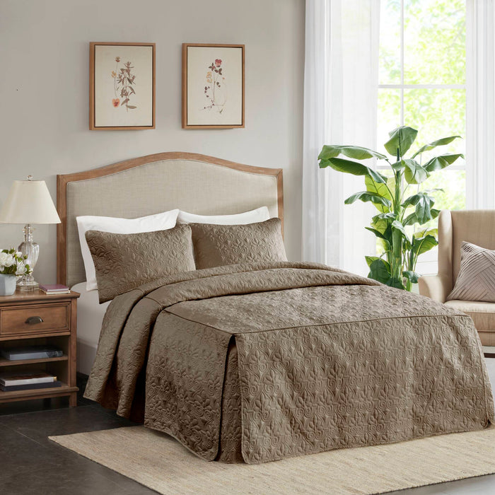 Quebec - King Fitted Bedspread (Set of 3) - Neutral - Simple Home Plus