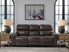 Crossplex - Smoke - Power Recline Sofa With Adjustable Headrest - Simple Home Plus
