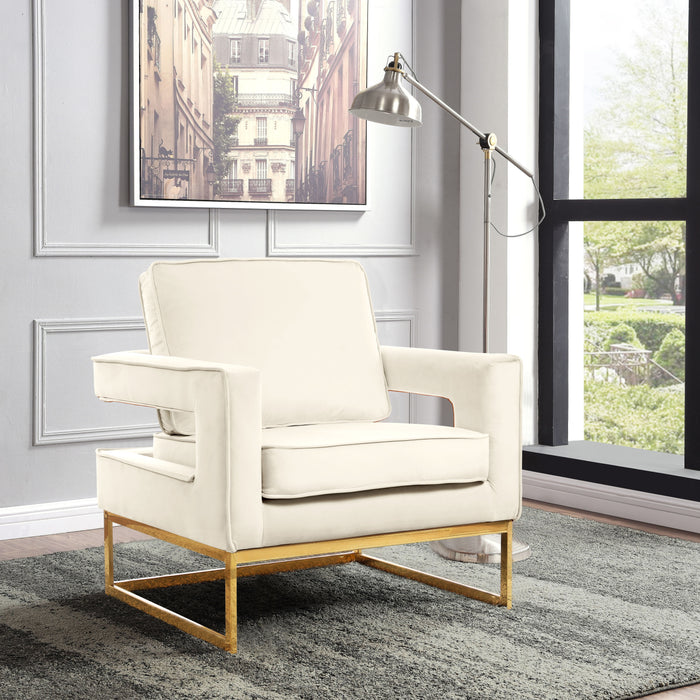 Noah - Accent Chair with Gold Legs - Simple Home Plus