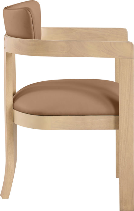 Lavrin - Vegan Leather Dining Arm Chair (Set of 2) - Natural Base - Simple Home Plus