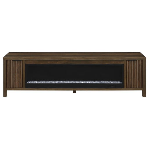 Carey - 79" TV Stand Fireplace Media Console - Dark Pine - Simple Home Plus