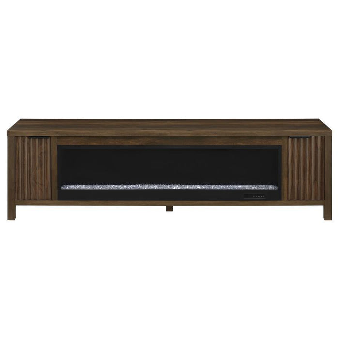 Carey - 79" TV Stand Fireplace Media Console - Dark Pine - Simple Home Plus