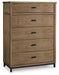Tomtyn - Light Brown - Five Drawer Chest - Simple Home Plus