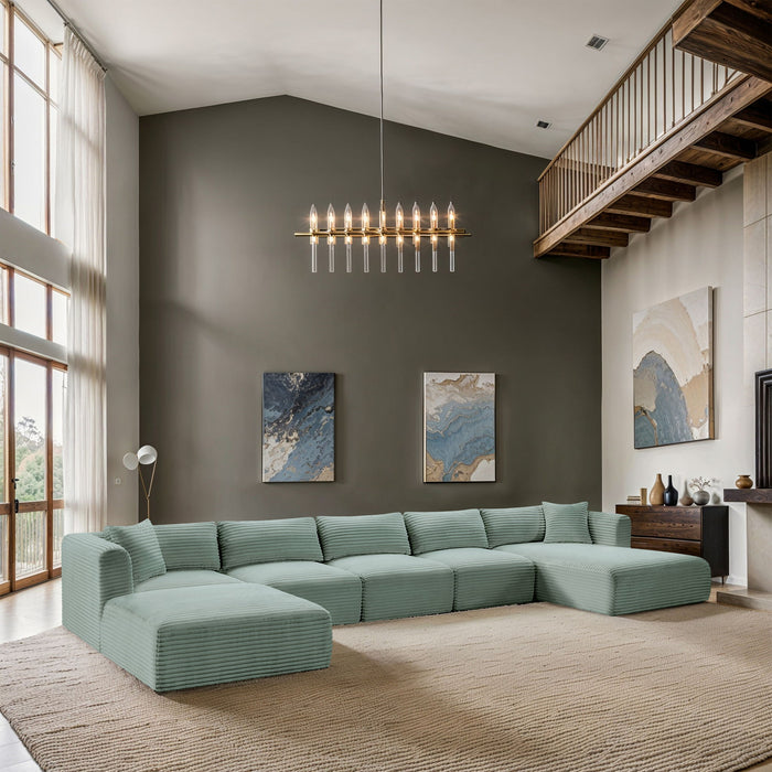 Shaggy - 6 Piece Modular Sectional With Chaise And Ottoman - Simple Home Plus