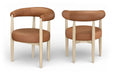 Sable - Vegan Leather Upholstered Dining Chair (Set of 2) - Painted Natural Base - Simple Home Plus
