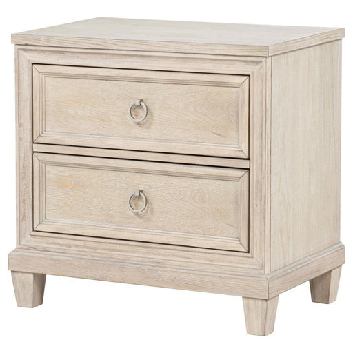 Pembroke - 2-Drawer Nightstand Bedside Table - Washed Oak - Simple Home Plus