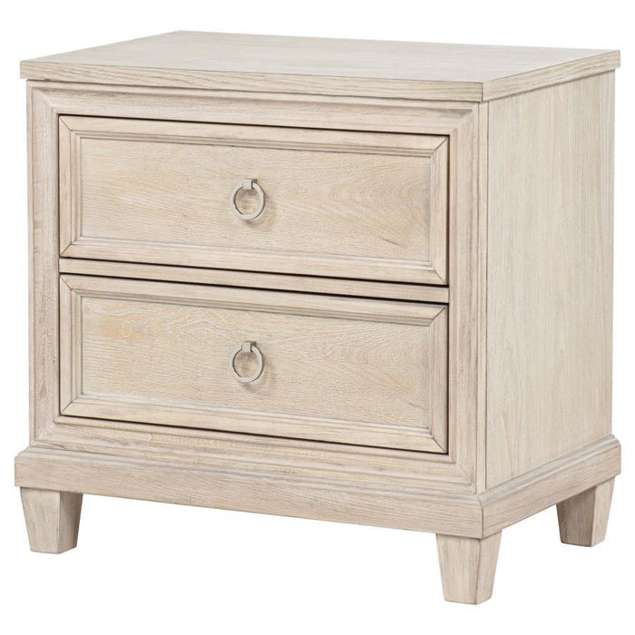 Pembroke - 2-Drawer Nightstand Bedside Table - Washed Oak - Simple Home Plus