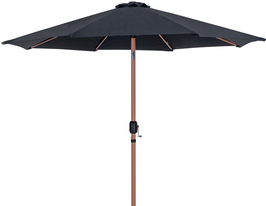 Fiji - Aluminum Patio Umbrella With Square Black And Teak Base - Simple Home Plus