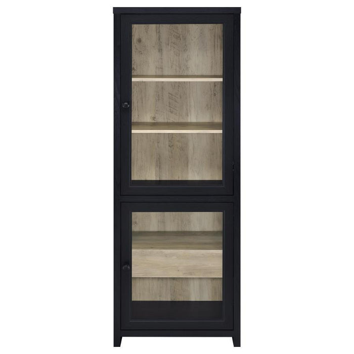 Denison - 67" 2-Door Media Tower Storage Cabinet - Black - Simple Home Plus