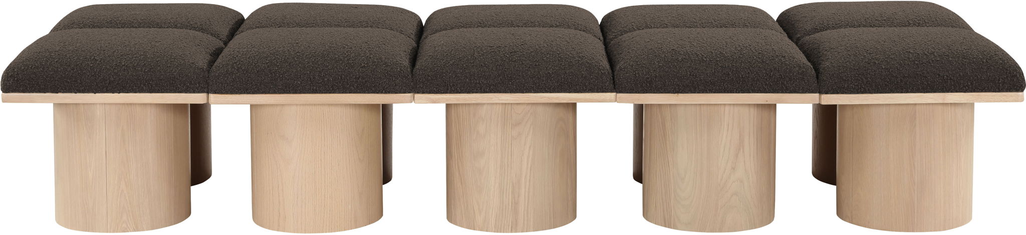 Pavilion - 10 Piece Modular Bench With Natural Base - Simple Home Plus
