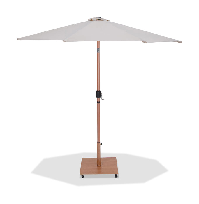 Fiji - Aluminum Patio Umbrella With Square Teak Base - Simple Home Plus