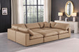 Comfy - 6 Piece Faux Leather Sectional - Tan - Simple Home Plus