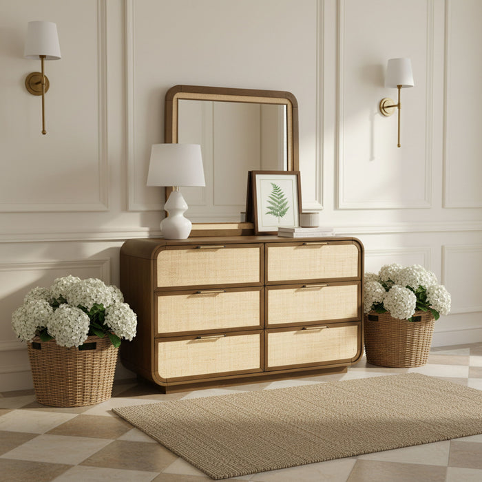 Windsor - Solid Wood Mirror - Brown - Simple Home Plus