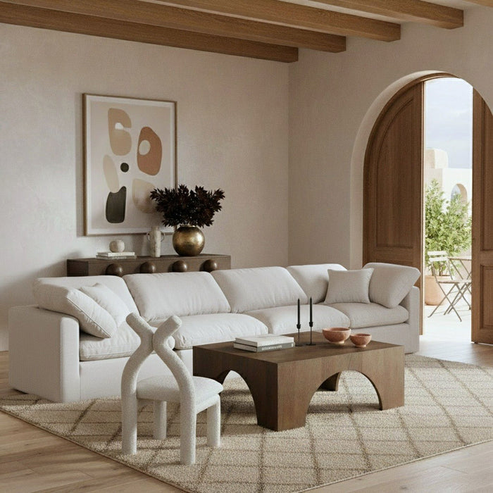 Indulge - Linen 4 Piece Modular Sofa - White - Simple Home Plus