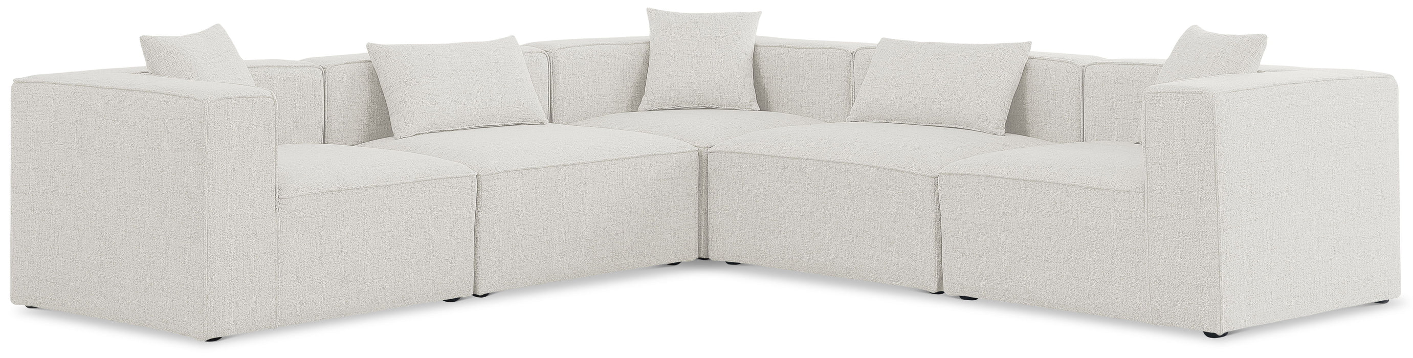 Cube - Linen 5 Piece Modular Corner Sectional - Simple Home Plus