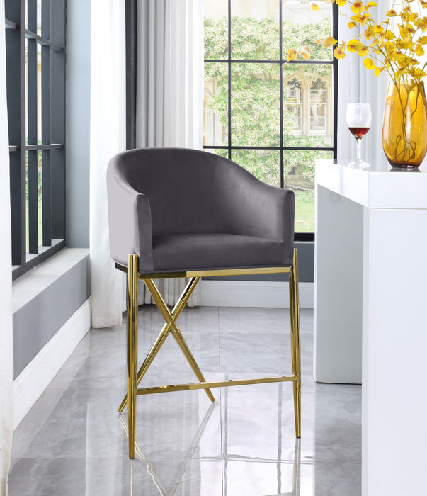 Xavier - Counter Stool with Gold Legs