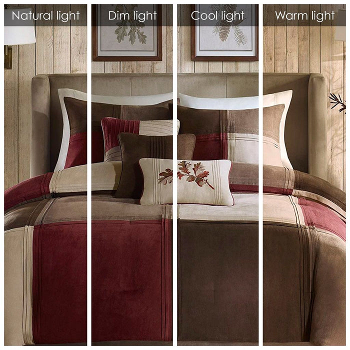 Jackson Blocks - King Piece Comforter (Set of 7) - Red - Simple Home Plus