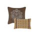 Bellagio - King 5 Piece Reversible Bedspread Set - Brown / Gold - Simple Home Plus