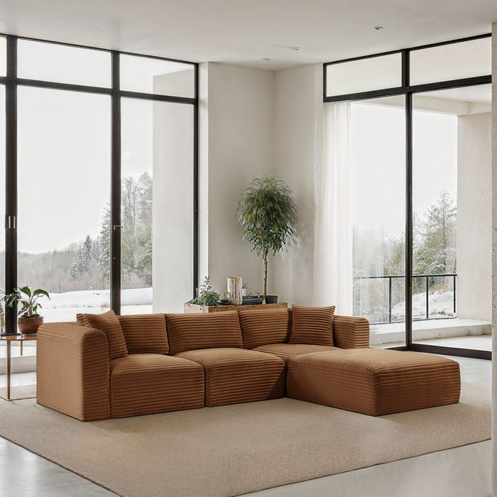 Shaggy - Fabric 4 Piece Modular Sectional - Simple Home Plus