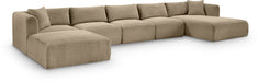 Shaggy - Fabric 6 Piece Modular Sectional With Chaise And Ottoman - Simple Home Plus