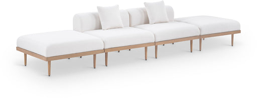 Laguna - 4 Piece 142" Outdoor Patio Armless Modular Sofa With 2 Backless Seats - Simple Home Plus