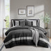 Boulder Stripe - Full/Queen Pieced Comforter Set - Black - Simple Home Plus