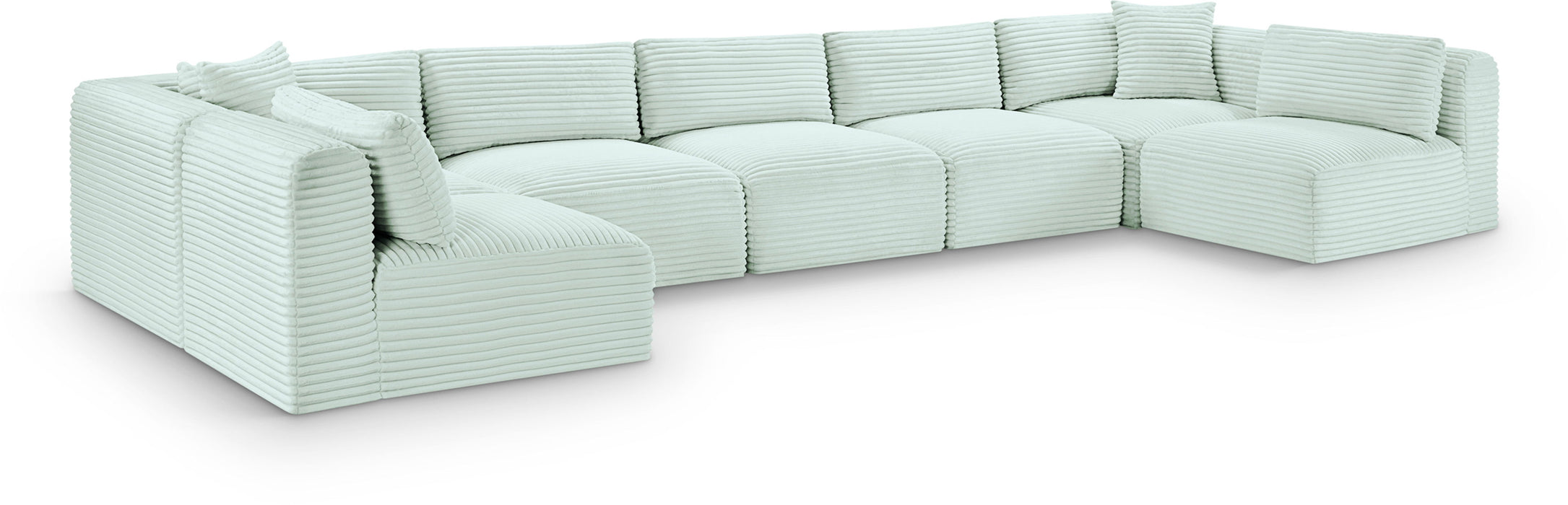 Shaggy - 7 Piece Modular U-Shaped Armless Sectional - Simple Home Plus
