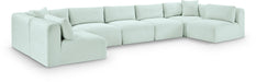 Shaggy - 7 Piece Modular U-Shaped Armless Sectional - Simple Home Plus