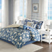 Cape Cod - King 7 Piece Sateen Comforter Set - Blue - Simple Home Plus