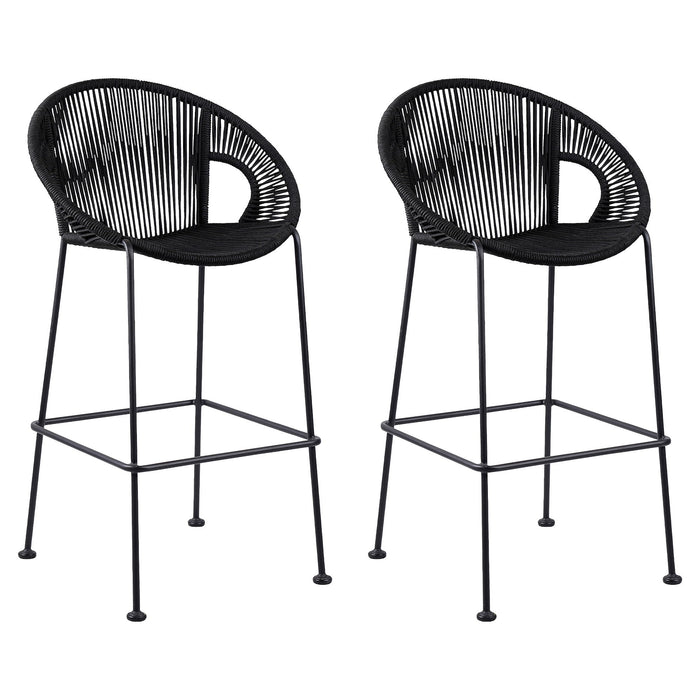 Acapulco - Indoor Outdoor Steel Bar Stool With Rope Set