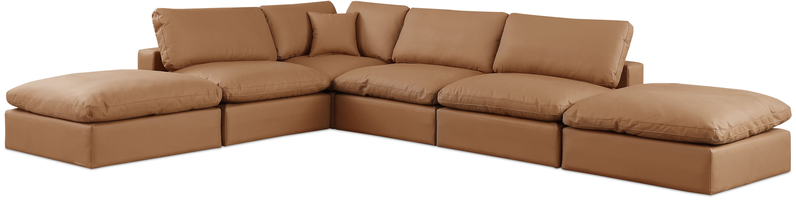 Comfy - 6 Piece Faux Leather Modular Sectional - Simple Home Plus