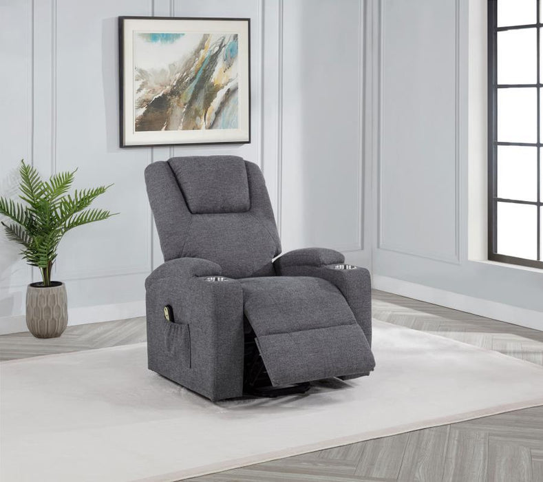 Louie - Chenille Upholstered Power Lift Massage Chair - Simple Home Plus