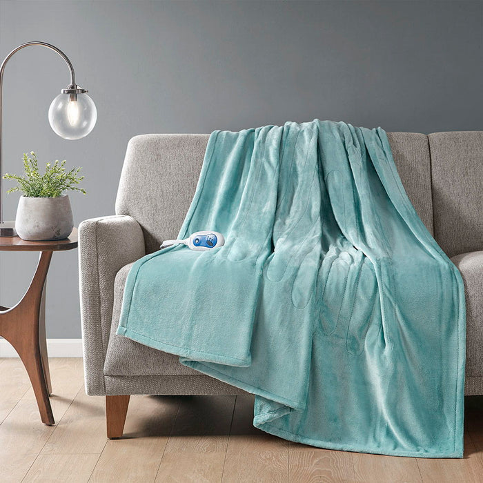 Heated Plush - Throw - Aqua - Simple Home Plus