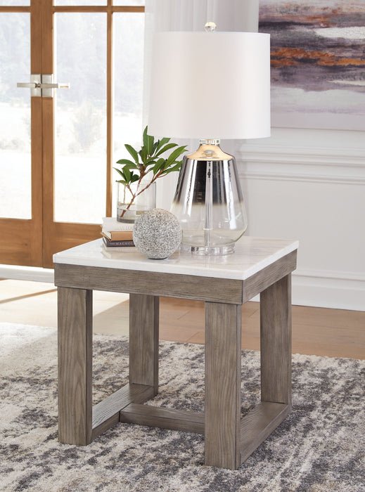 Loyaska - Brown / Ivory - Square End Table - Simple Home Plus