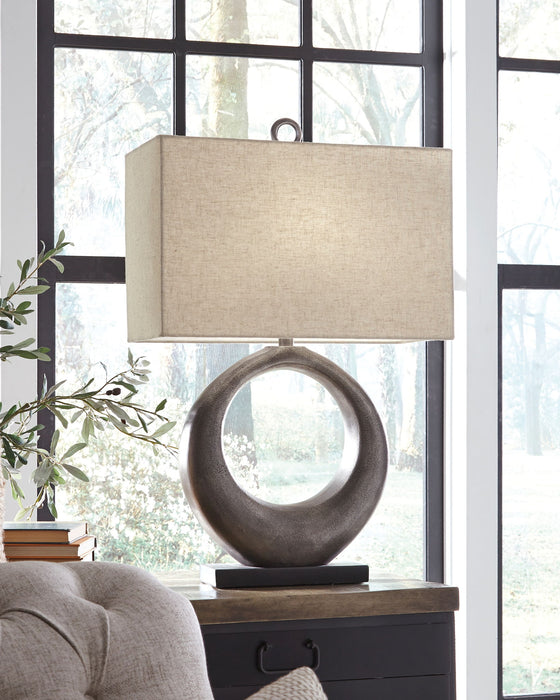 Saria - Metal Table Lamp  - Antique Silver Finish - Simple Home Plus