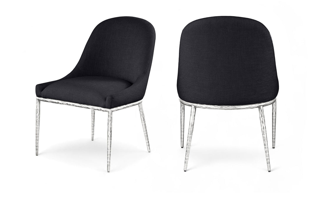 Ferro - Upholstered Dining Side Chair With Brushed Silver Legs - Simple Home Plus