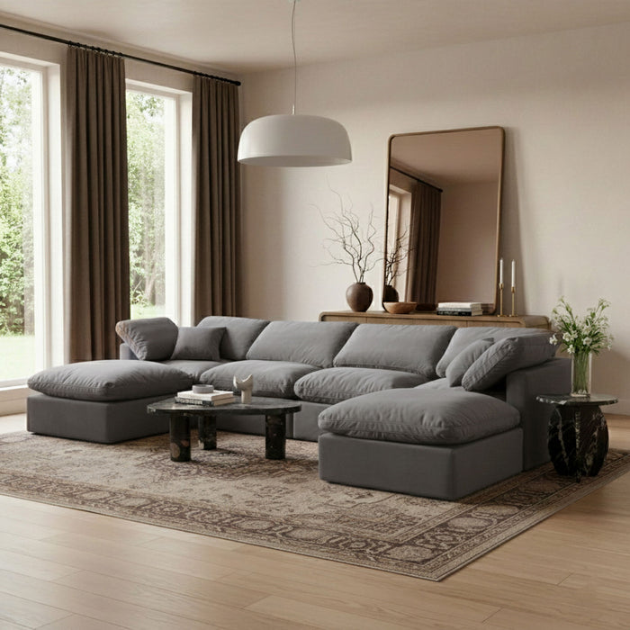 Indulge - Velvet 6 Piece Modular Double Chaise Sectional - Simple Home Plus