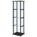 Cyclamen - 4-Shelf Clear Glass Curio Display Cabinet - Black - Simple Home Plus