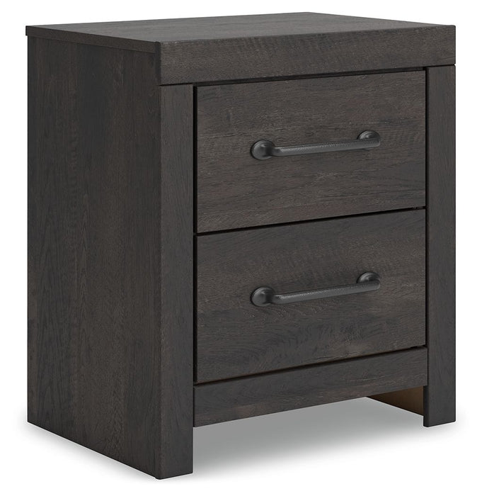 Hollivern - Dark Gray - Two Drawer Night Stand - Simple Home Plus