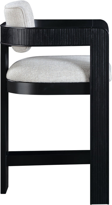 Sacha - Linen Stool With Black Base - Simple Home Plus