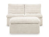 Fannin - 2 Armless Chairs With Ottoman (Set of 3) - Ivory - Simple Home Plus