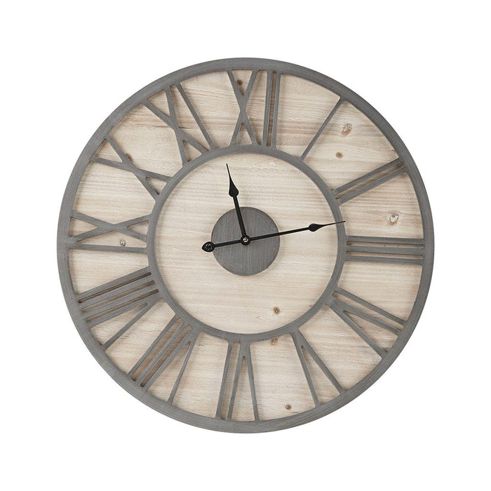 Mason - Wall Clock - Natural / Gray - Simple Home Plus