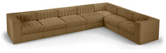 Rummi - Velvet Performance Fabric Upholstered 7 Piece Modular Sectional (With 3 Corner Chairs) - Simple Home Plus