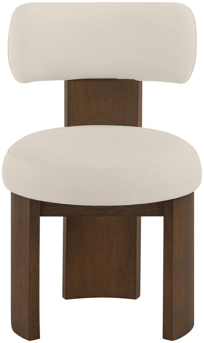 Atelier - Vegan Leather Upholstered Dining Chair (Set of 2) - Taupe / Painted Brown - Simple Home Plus
