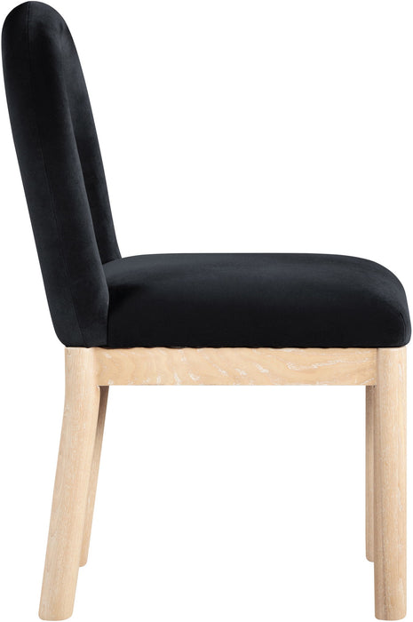 Conrad - Velvet Dining Chair With Natural Legs - Simple Home Plus